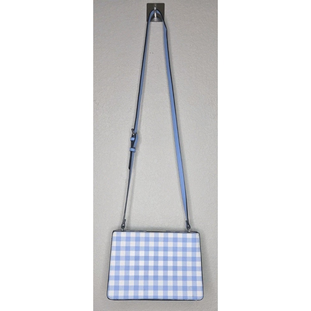 MNG Mango Women Gingham Top Handle Small Bag Long Strap Purse Cottage Check